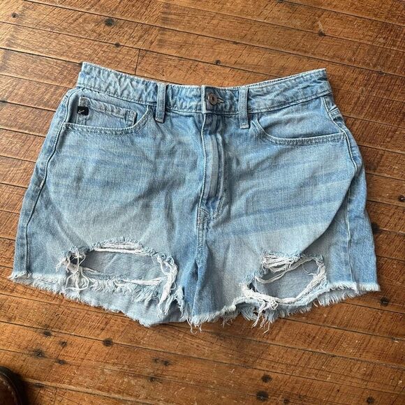 Kancan high waist raw hem cutoff wedgie 28 denim shorts - Picture 1 of 3